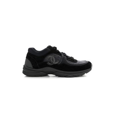 CHANEL FABRIC CALFSKIN SUEDE CC SNEAKERS 1211339